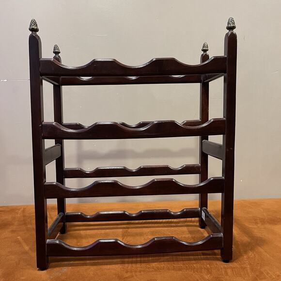Vintage Bombay Company Wood Wine Bottle Rack - Holds 12